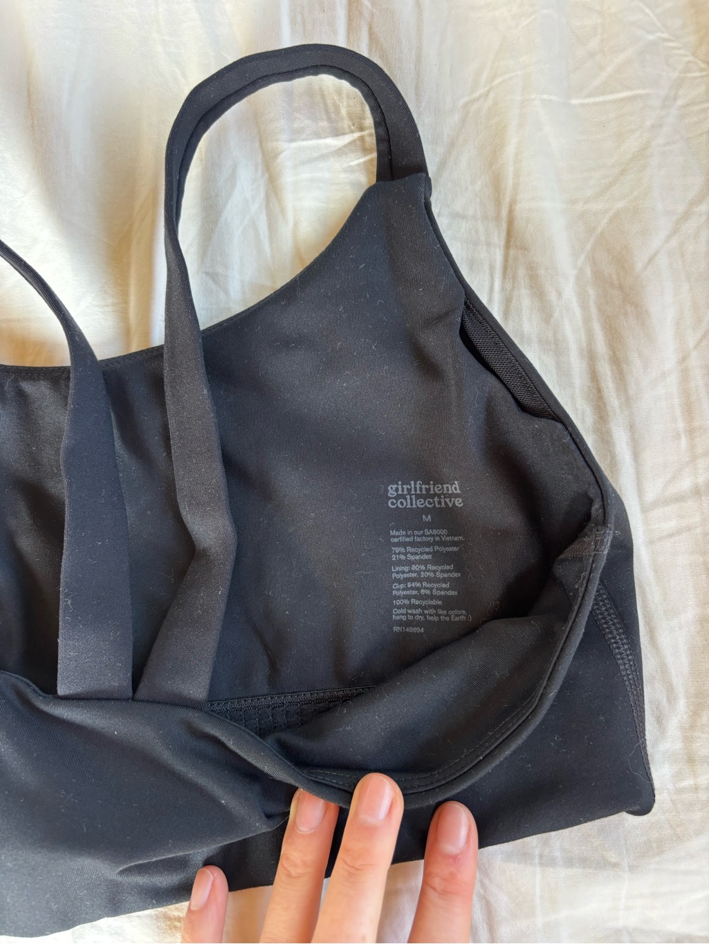 Girlfriend Collective Black Bra — image 3 of 3